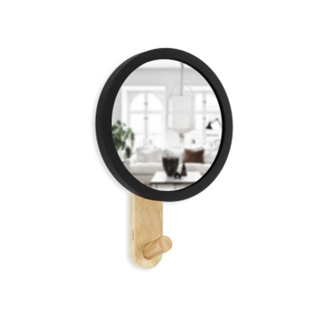 Cabideiro Umbra Hub Mirror Hook - Black/Natural - Abra Casa