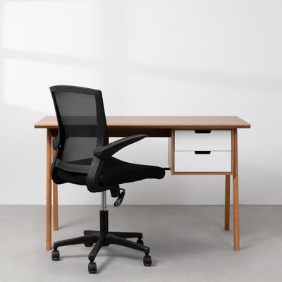 kit-escritorio-escrivaninha-vintage-louro-freijo-com-gavetas-brancas-poltrona-office-franca-