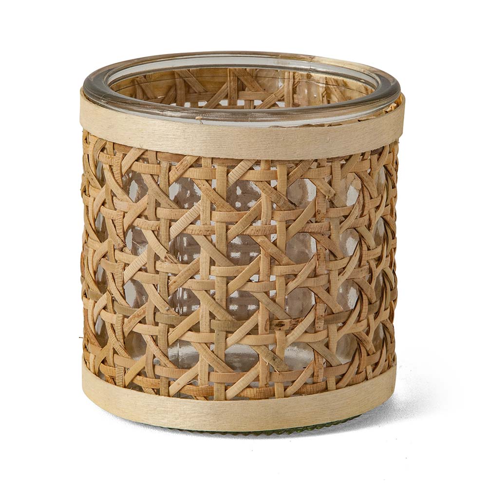 Porta Lápis em Vidro com Fibra Natural - 8cm
