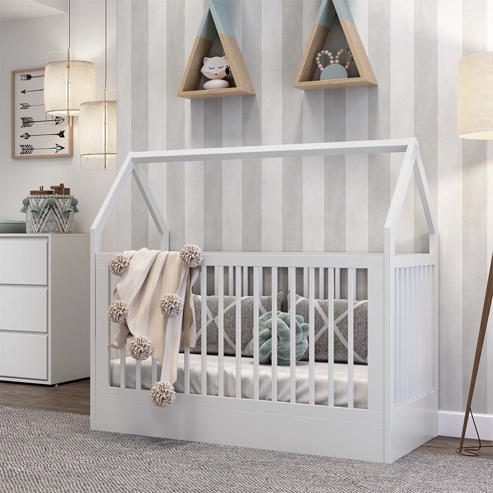 berco-mini-cama-montessoriana-wood---branco-ambiente