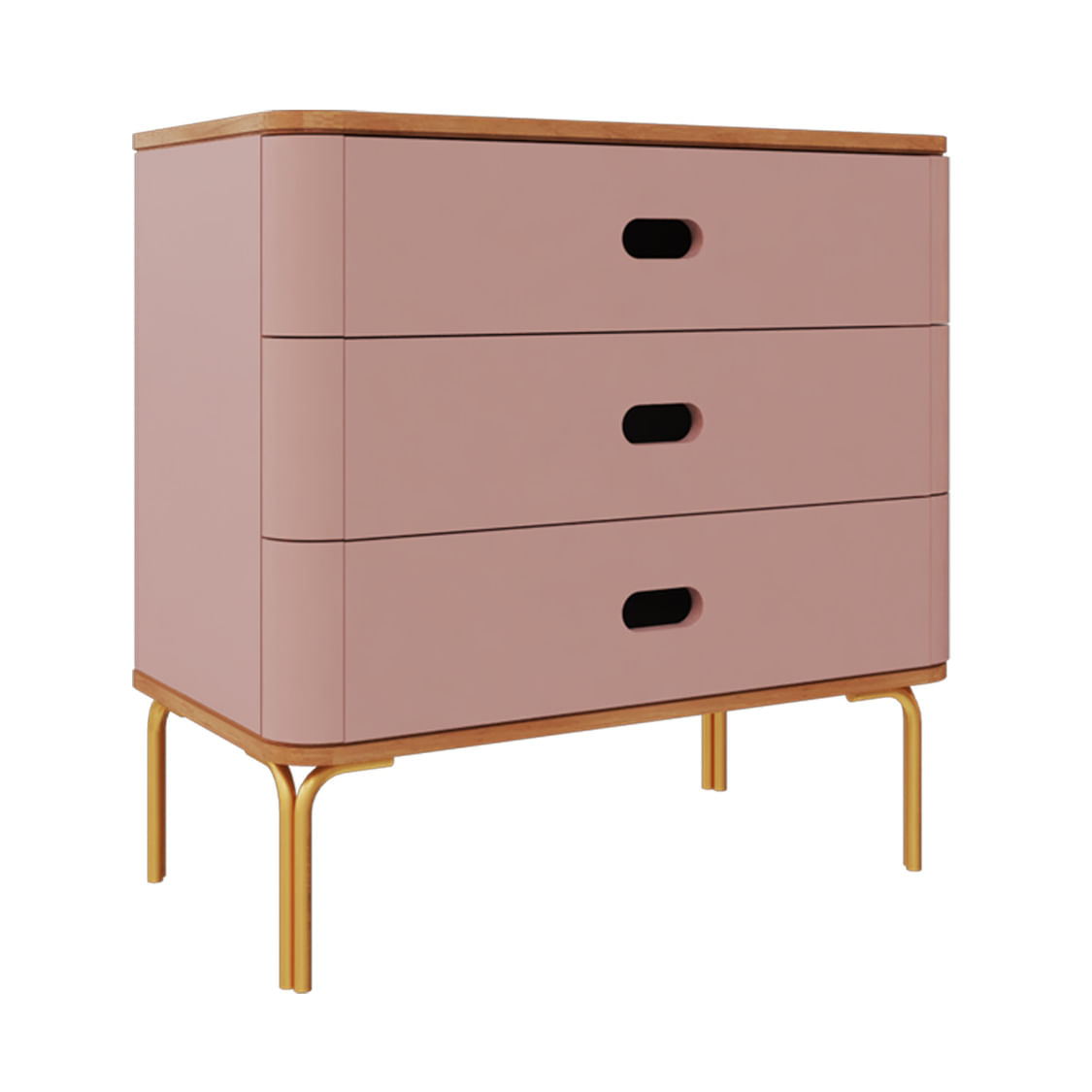 comoda-aquarela-3-gavetas---rose-com-pes-em-dourado