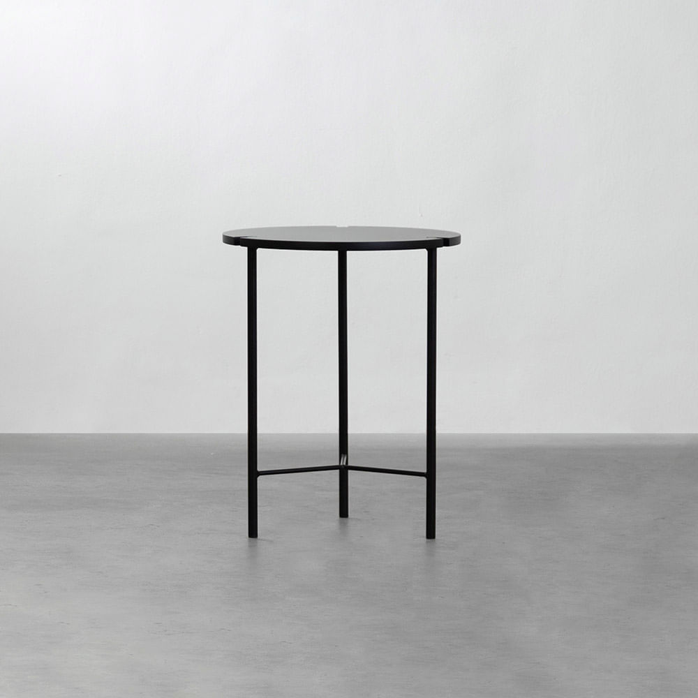 Mesa Lateral Trip Redonda 40cmx50cm - Preto