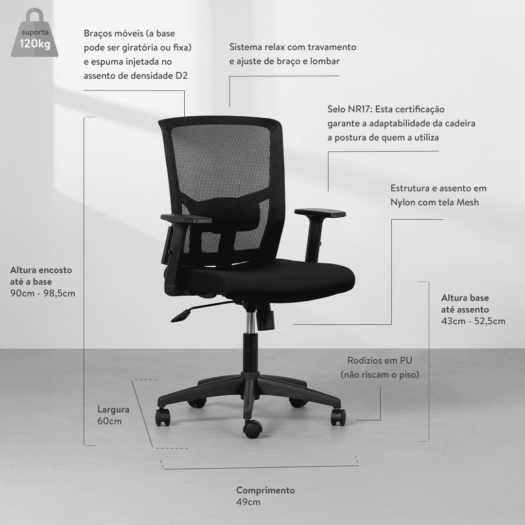 1561256aa_Cadeira-de-Escritorio-Franca-c-regulagem-no-braco-Preta-Selo-NR-17