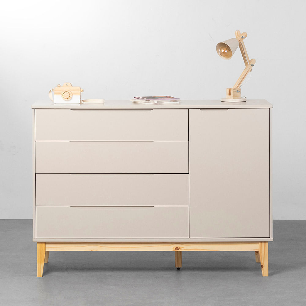 comoda-4-gavetas-com-portas-elfe-areia-fosco-pe-square-em-madeira-natural-frontal