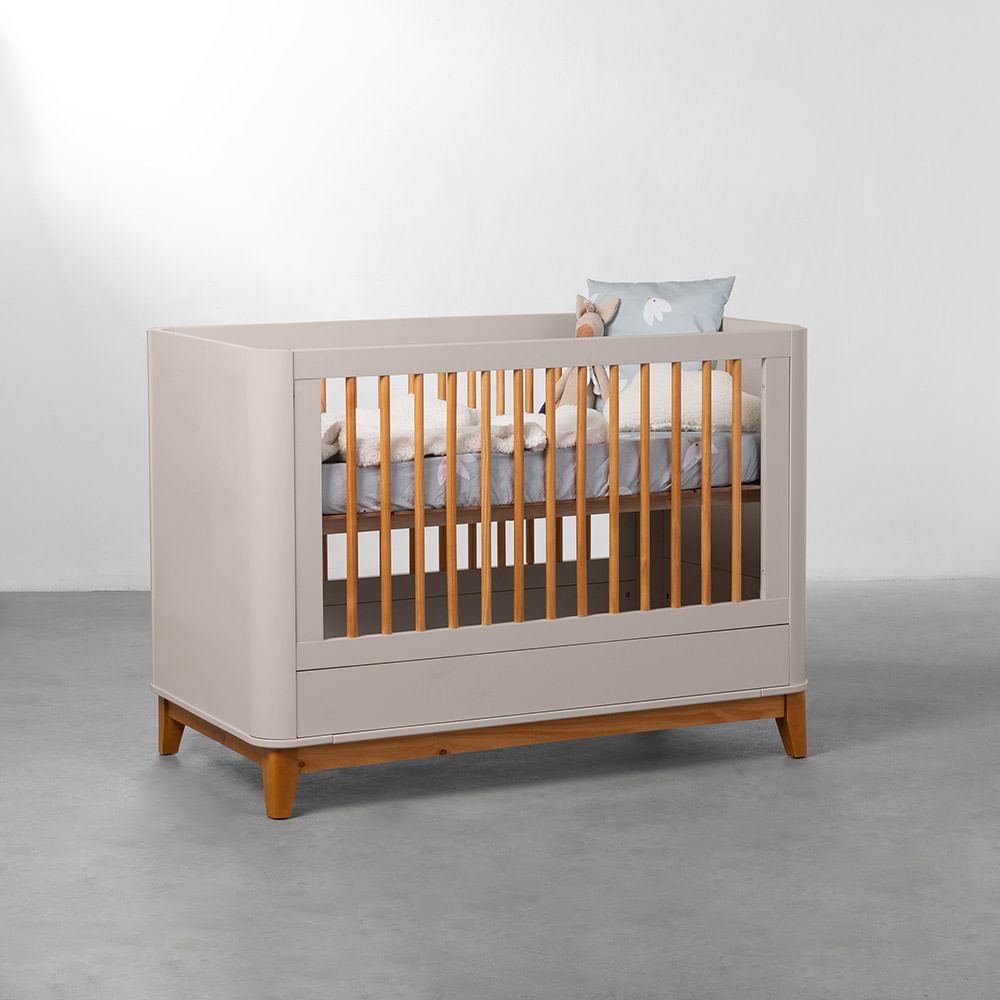 kit-quarto-infantil-boom-com-pes-square-mel---berco---comoda-4-gavetas-e-1-porta---areia-fosco