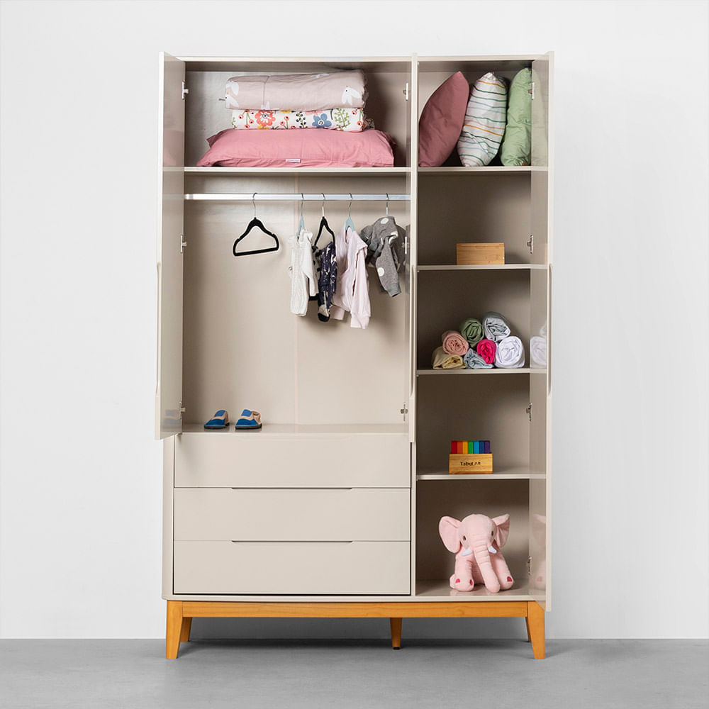 kit-quarto-infantil-boom-com-pes-square-mel---berco---guarda-roupa---comoda-4-gavetas---areia-fosco