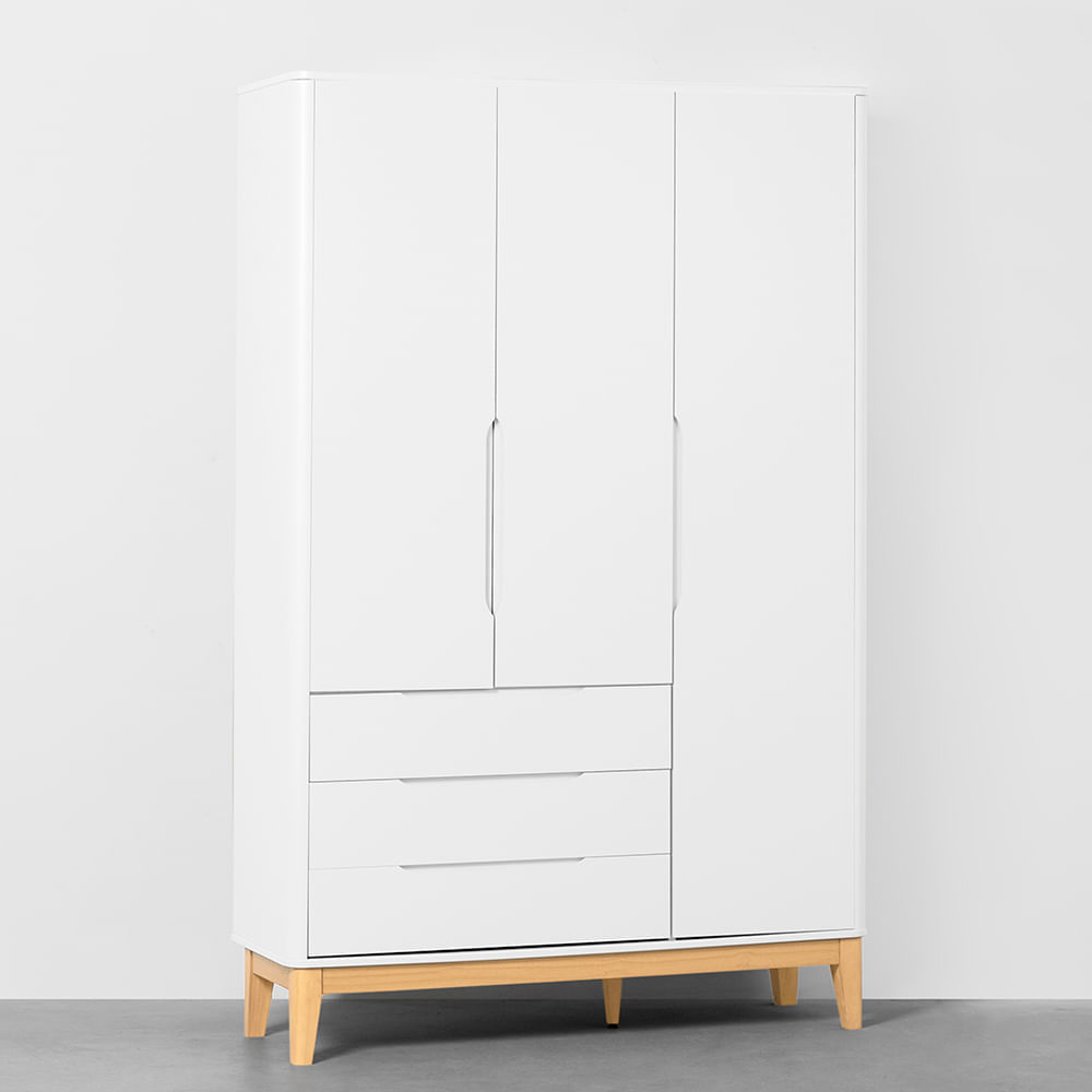 Guarda-Roupa Boom Portas e Gavetas com Pés Square Natural