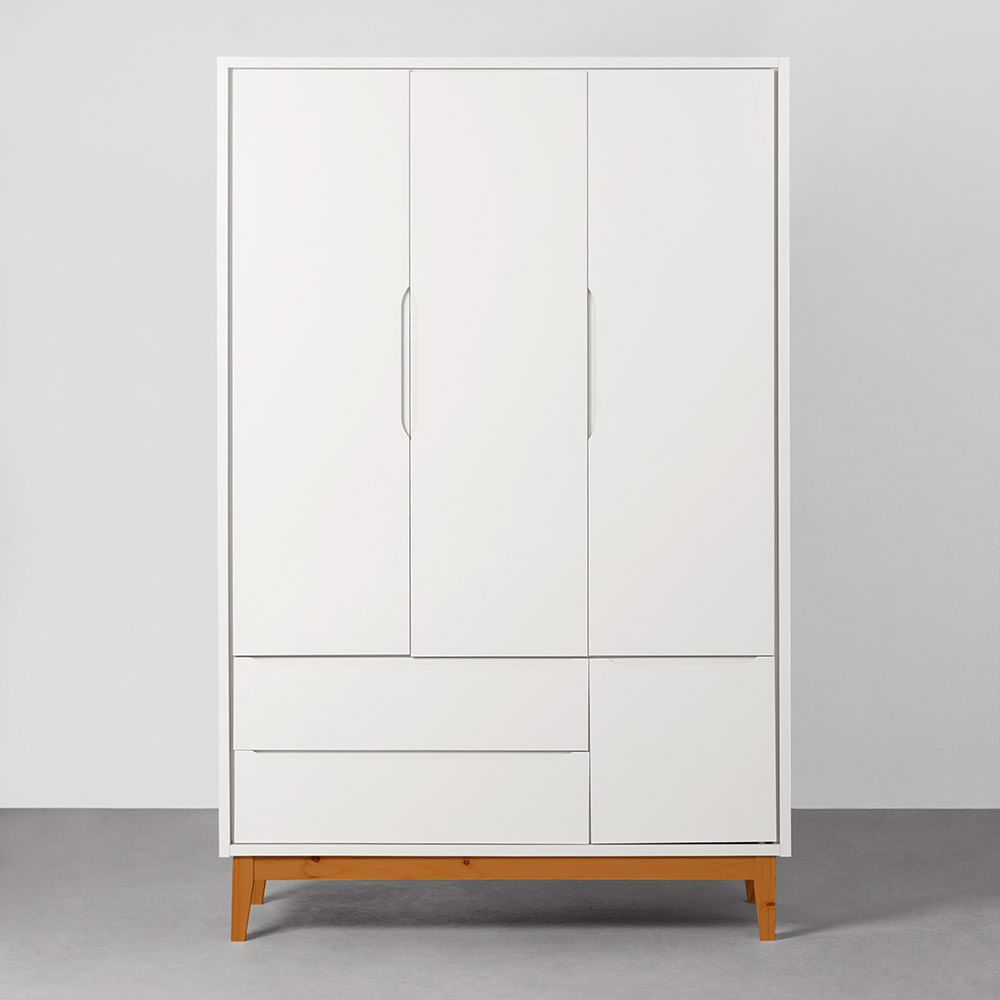 kit-quarto-infantil-theo-com-pes-square-mel---berco---comoda-3-gavetas-e-1-porta---guarda-roupa-3-po