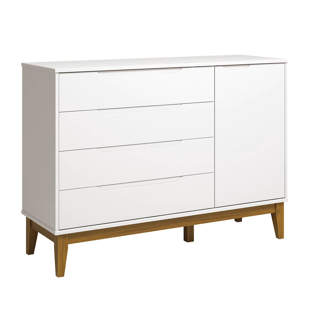 kit-quarto-infantil-elfe-branco-fosco---comoda-4-gavetas-e-1-porta---guarda-roupa---berco-mini-cama-comoda