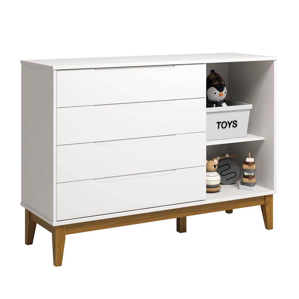 kit-quarto-infantil-elfe-branco-fosco---comoda-4-gavetas-e-1-porta---guarda-roupa---berco-mini-cama-comoda-interior