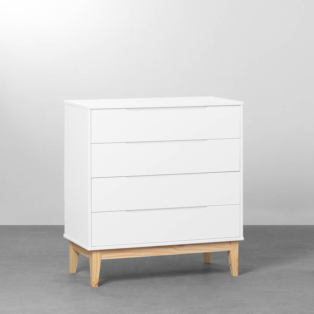 Quarto-Infantil-Elfe-Branco-Fosco-Comoda-4-Gavetas---Armario---Berco-Noah-com-Kit-Pe-comoda