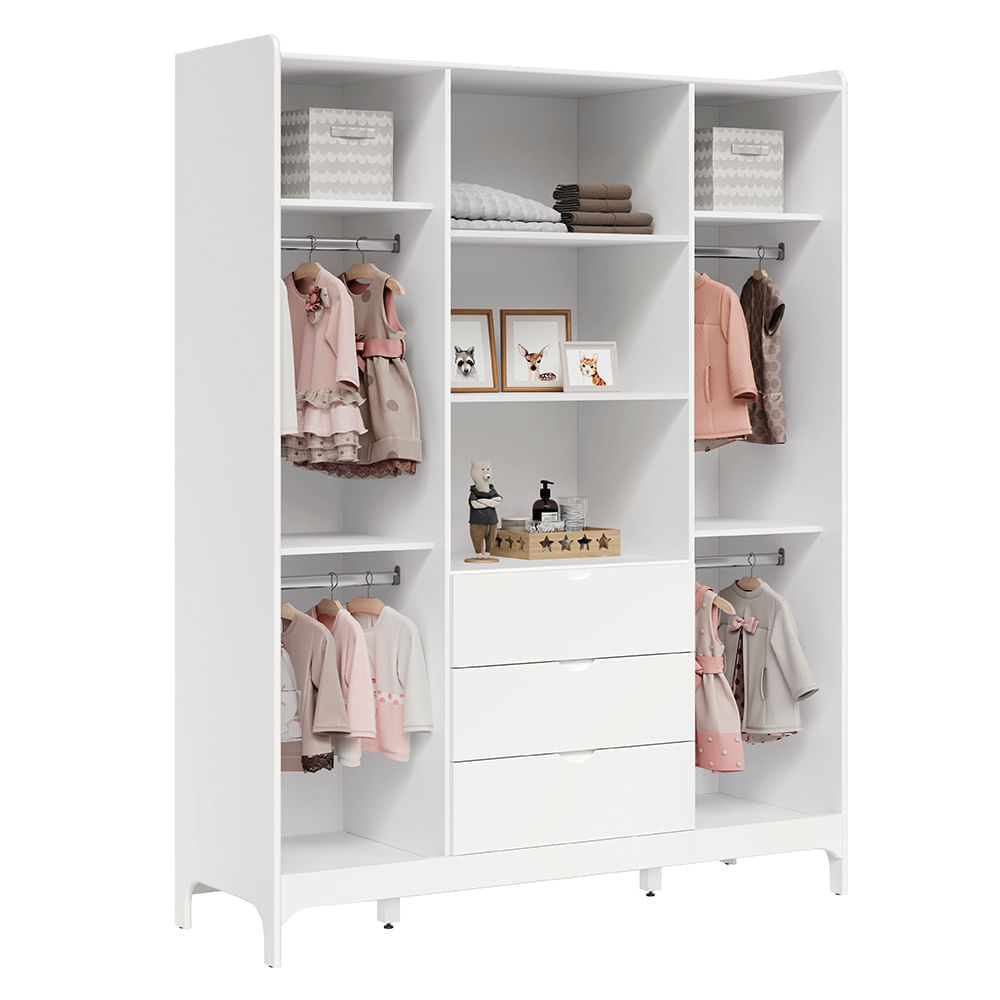 kit-quarto-infantil-brisa-branco-fosco---bicama-sofa---guarda-roupa-com-2-portas-e-3-gavetas