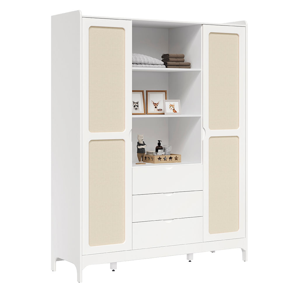 kit-quarto-infantil-brisa-branco-fosco---bicama-sofa---guarda-roupa-com-2-portas-e-3-gavetas