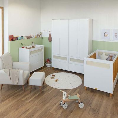 kit-quarto-infantil-ollie---berco-mini-cama---comoda-3-gavetas---guarda-roupa-4-portas---poltrona-de