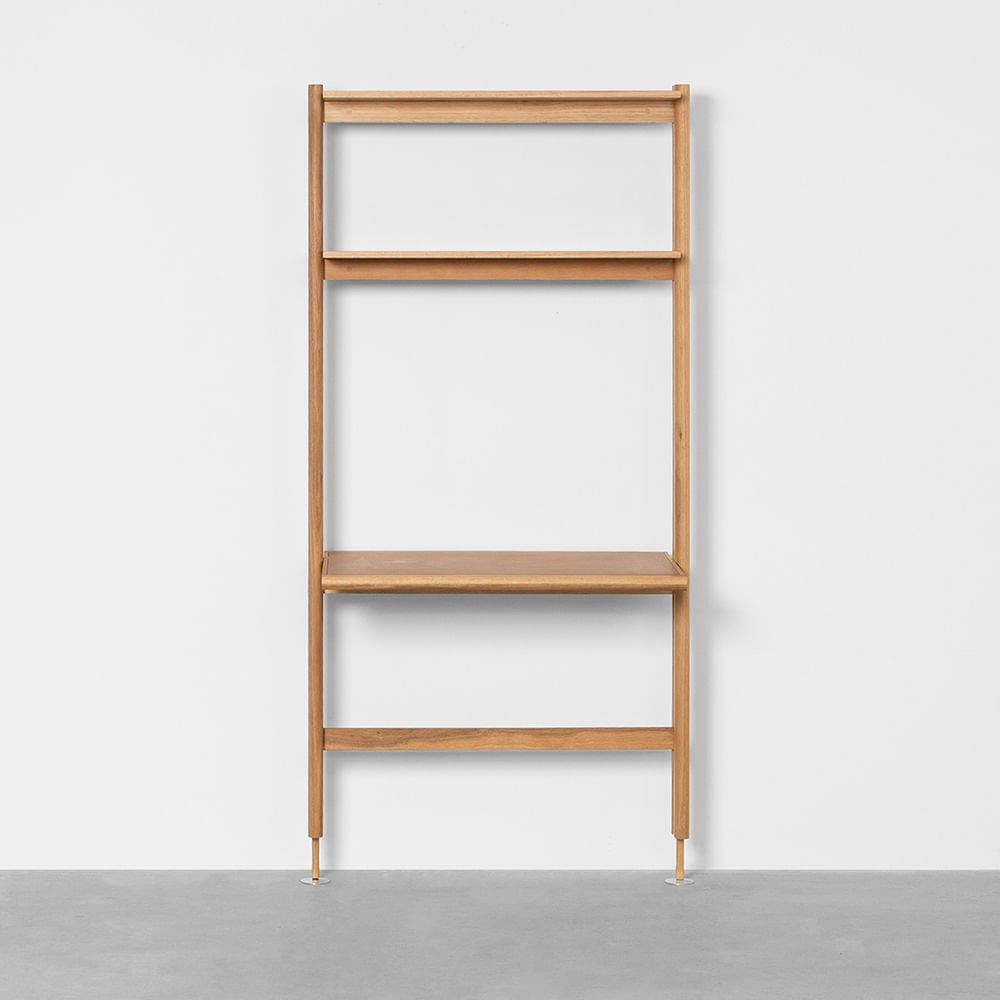 Estante Escada Sambalelê Branco e Mel - 42cmx1,69m