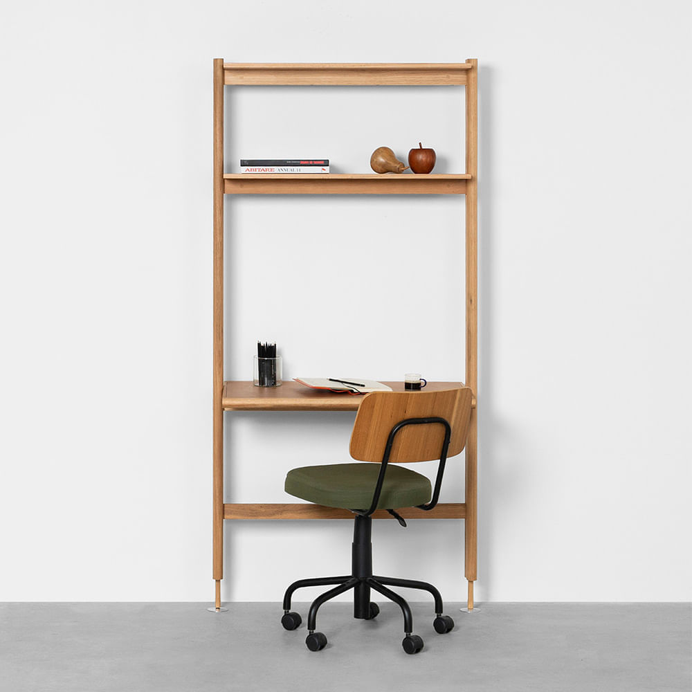 Estante Escada Sambalelê Branco e Mel - 42cmx1,69m